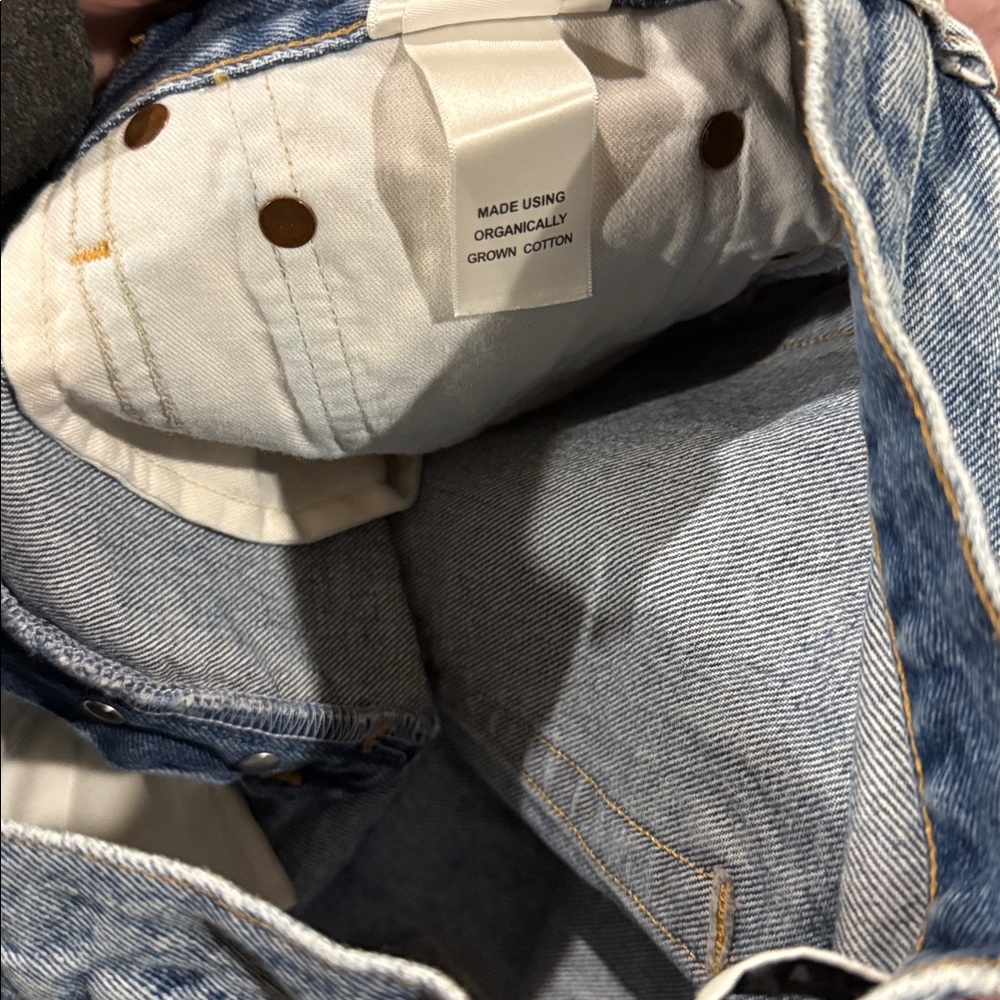 Agolde Distressed Blue Jean Shorts size 27 - Picture 6 of 7
